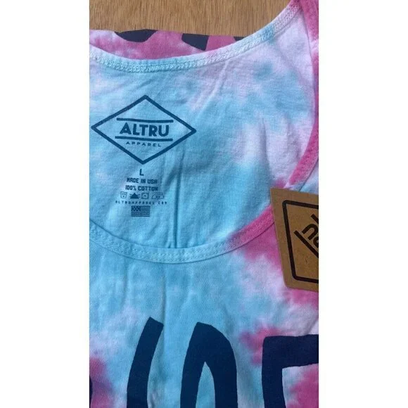 Altru Men's Cotton Tie Dye Sleeveless Surf Tank Shirt L XL - Picture 2 of 16